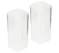 BESTYASH Lot de 2 Gobelets en Verre Haute Résistance Tasses Carrées Transparentes pour Lait Jus Eau pour Cocktails et Boissons Froides