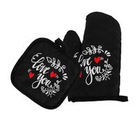 BESTYASH Lot de 2 Moufles Cuisine Isolants Épais Résistants à la Chaleur Réutilisables Adaptés au Four Micro-Ondes et Grill Couleur Rouge Protection Anti-Brûlure pour Cuisson