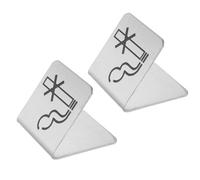 BESTYASH Lot de 2 Panneaux de Table en Acier Inoxydable «interdit de Fumer» Double Face, Enseigne «réservé», Dimensions Petites, Signalétique pour Café, Bureau, Restaurant et Hôpital