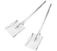 BESTYASH Lot de 2 Petites Pelles à Cendres en Métal Pratique, Pelles à Cheminée Domestique Tête Plate Extra-large, Outils Multifonctions pour Jardinage, Ameublir le Sol et Entretien