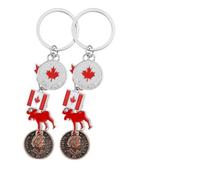 BESTYASH Lot De 2 Porte-Clés En Alliage De Zinc Avec Drapeau Canadien Décoratif Pour Sac À Dos Et Souvenirs Patriotiques Accessoires De Mode