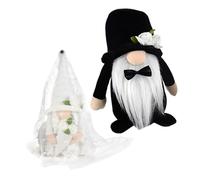 BESTYASH Lot de 2 Poupées GNOME de Mariage en Peluche Décor de Salle de Mariage Modèle Masculin et Féminin Décoration Intérieure Romantique pour Table et Étagère Ambiance Douce et