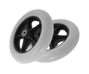 BESTYASH Lot de 2 Roues de Rechange Pivotantes 8 Pouces en Pvc pour Fauteuil Roulant Déambulateur Chariot, Roues Solide Antidérapantes Polyvalentes Mobilité Quotidienne Transports