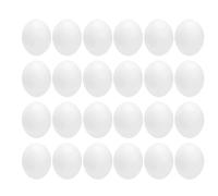 BESTYASH Lot de 24 Œufs Factices en Plastique Blanc pour Oiseaux, Simulation Réaliste Haute Fidélité, Accessoires pour Nichoirs de Perruches et Dissuasion de Ponte