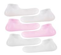 BESTYASH Lot de 3 de Couvre-Pieds Hydratants en Silicone Chaussettes Anti-Cracks Accessoires de Pédicure pour Spa Usage Unique Transparent
