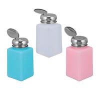 BESTYASH Lot de 3 flacons à pompe Push Down pour dissolvant de vernis à ongles - Distributeur d'alcool vide - Idée cadeau