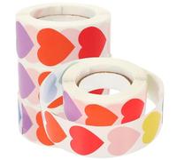BESTYASH Lot de 3 Rouleaux D'autocollants Adhésifs de Cœur, Étanches Film Protecteur, pour Organiser Documents et Code Couleur