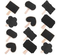 BESTYASH Lot de 30 Pinces en Bois Petits Tableaux Noirs Multifonctions, Formats Variés, Ardoise Portable pour Notes, Étiquettes Alimentaires et Mémos Décoratifs, Usage Maison Cuisine