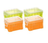 BESTYASH Lot De 4 Boîtes De Rangement De Bureau Multicolores Semi-transparentes, Mini Taille Compacte, Porte-fiches Polyvalent Pour Maquillage Et Divers Articles Domestiques