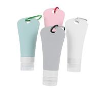 BESTYASH Lot De 4 Flacons De Voyage En Silicone Mini Distributeurs De Lotion Avec Pompe Sans Air Flacons De Toilette Étanches Pour Shampoing Gel Et Gel Capillaire