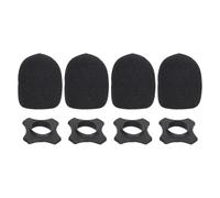 BESTYASH Lot de 4 Sets Bonnettes en Mousse Noire pour Microphone avec Anneaux de Protection en Caoutchouc Antidérapants, Élasticité, pour Interviews et Bals Dansants