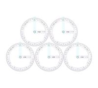 BESTYASH Lot de 5 Rapporteurs Ronds en Plastique Solide pour Dessin Technique, Mesure D'angles et Traçage Radial, pour Conception Architecturale et Travail du Bois