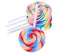 BESTYASH Lot de 5 Sucettes Décoratives en Pâte Polymère Arc-en-Ciel, Accessoires Photo pour Photobooth Mariage et Fête, Décoration Alimentaire Factice Colorée en Argile Douce, Articles