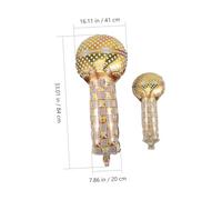 BESTYASH Lot de 6 Ballons en Aluminium 4D Dorés Forme Microphone Décoration Anniversaire Fête Ballons en Film d'Aluminium Taille Petit et Grand pour Décoration Festive Garçon et Filles