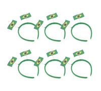 BESTYASH Lot de 6 Bandeaux de Carnaval Drapeau Brésilien, Couvre-chefs de Football Légers et Confortables pour Fête du Nouvel An et Supporters, Accessoires Coiffure Sport pour Femmes