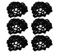 BESTYASH Lot de 6 Filets à Cheveux en Maille Tricotée Noire, Élastiques et Invisibles pour Chignon de Ballet, Accessoires pour Danseuses, Maintien pour Coiffure de Danse Classique