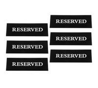 BESTYASH Lot de 6 Panneaux «Réservé» en Acrylique Noir 15X5 CM Cartes de Réservation pour Restaurant Signalétique de Table pour Banquet Mariage Hôtel et Événements Professionnels