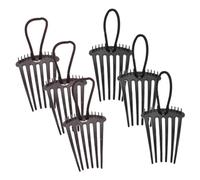 BESTYASH Lot De 6 Peignes à Cheveux Bosselé Et Duveteux, Taille Standard, Avec Petit Élastique, Pour Femmes, Coiffure Queue De Cheval Volumineuse, Plastique Solide, Couleurs Café Et Noir