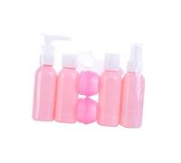 BESTYASH Lot De 6 Set De Bouteilles De Voyage Cosmétiques Petit Format En Pe Et Pp Rose Vaporisateur à Clapet, Sans Fuite, Pour Shampooing, Lotion, Crème, Réutilisable, Usage Voyage Et Maison
