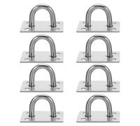 BESTYASH Lot de 8 Crochets en U en Acier Inoxydable, Crochet Plafond à Suspendre Robuste, Plaque D'ancrage Murale pour Balançoire et Hamac, Fixation Murale Polyvalente, Installation