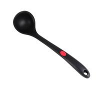 BESTYASH Louche à Soupe Silicone Noire Antiadhésive Ustensile de Cuisine Résistant Chaleur Ergonomique et Suspendable pour Maison et Restaurant