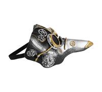 BESTYASH Masque de Médecin Peste Steampunk à Bec Allongé en Taille Unique Unisexe Masque de Costume D’Horreur pour Cosplay Soirées Halloween et Bal Masqué Accessoire Gothique Noir et