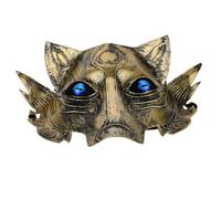 BESTYASH Masque Loup Halloween Cosplay Effrayant PVC Épais Doré Accessoire Déguisement Adulte pour Fête et Jeu Plein Air