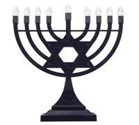 BESTYASH Ménorah Électrique à 9 Branches sans Flamme Rechargeable par Usb, Bougies LED pour Décoration Intérieure de Hanoukka, Centre de Table Festive Juive, Éclairage Sûr et Moderne