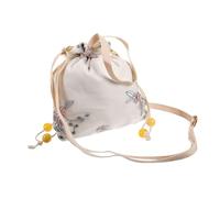 BESTYASH Messager À Cordon Trousse De Maquillage De Corps Panier Fourre-Tout À Fermeture Éclair À Main Brodé À Bandoulière Floral Brodé À Bandoulière