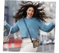 BESTYASH Mini Crossbody Purse For Women Embroidered Tribal Pattern Cotton Shoulder Bag With Three Compartments Compact Phone And Coin Wallet For Travel And Everyday Use