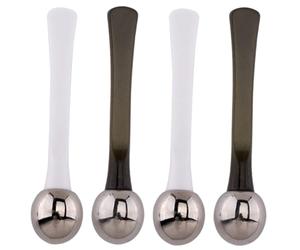 BESTYASH Mini Masseur Yeux 4 Pièces, Cuillères De Massage En Alliage De Zinc, Aide à L'absorption De Crème Et Atténue Fatigue Oculaire, Adapté Aux Soins Quotidiens