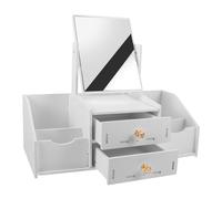 BESTYASH Miroir de Maquillage Multifonctionnel Se maquiller vanité de Maquillage Organisateur de Maquillage pour la vanité Maquillage titulaires et organisateurs Un Verre