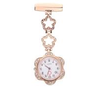 BESTYASH Montre d'Infirmière à Gousset Rose Doré avec Cristaux Montre Rétractable pour Infirmières Cinq Étoiles Accessoire Pratique pour Examens et Usage Quotidien Présent Infirmière