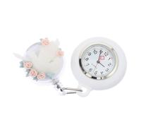 BESTYASH Montre D'infirmière Suspendue à Décor Floral Grand Cadran Facile à Transporter en Plastique et Alliage pour Hôpital et Soins Infirmiers