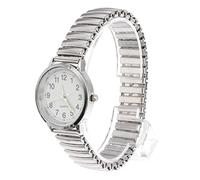 BESTYASH Montre Étanche À Grand Cadran Montre À Grand Nombre -Bracelet Lumineuse s Argentées pour Hommes Facile À Lire À Bracelet Extensible pour Femmes