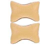 BESTYASH Oreillers Cervicaux de Voyage Ergonomiques Lot de 2 Beige Coussins d'Os 27X18X9 CM pour Siège Auto Soutien Nuque Antitension Voyage Longue Durée