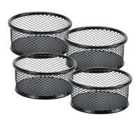 BESTYASH Organiseur de Bureau en Fer Noir, Support à Trombones en Maille, Design Empilable et Résistant à L'usure, pour Espace de Travail et Bureau, Lot de 4 Pièces