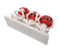 BESTYASH Ornement Citrouille Squelette Résine Stable Sculpture Crâne Halloween Trois Singes Décoration Table Effrayante pour Fête et Intérieur