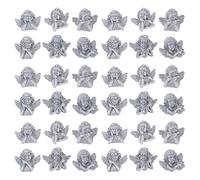 BESTYASH Ornement de Charme D'ange en Résine Argentée 60pcs pour Accessoires Diy, Décoration Artisanale Créative et Projet Présent Personnalisé Plusieurs styles