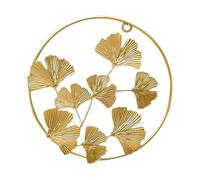 BESTYASH Ornement Mural Feuille de Ginkgo en Fer Doré Décoration Murale Nordique 1 Pièce Décoration Suspendue sans Perçage Accessoire pour Salon et Chambre Ornement Ginkgo Simulé