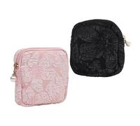 BESTYASH Paquet Menstruel Grosse Capacité Pochette de Rangement Portable pour Serviettes Hygiéniques Design Élégant 2 Pièces pour École et Voyage Pratique pour Filles et Femmes