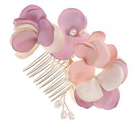 BESTYASH Peigne à Cheveux De Mariée Avec Fleurs Tissu Coiffe Latérale Pour Demoiselle Honneur
