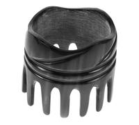 BESTYASH Peigne à cheveux en corne de bœuf laveur de cheveux brosse de shampoing masseur cuir chevelu peigne à dents larges pour cheveux mouillés peigne à shampoing cornes Noir