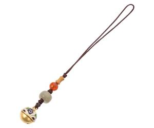 BESTYASH Pendentif Téléphone Rétro en Laiton Cloche Décorative Style Ancien, Accessoire Pratique pour Porte-clés et Création Diy, Orné de Perles Délicates Couleur Couleur Aléatoire