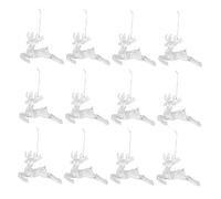 BESTYASH Pendentifs Décoratifs Cerfs de Noël Creux Transparents 4 Pouces Lot de 18 Pièces Accessoires Suspendus Scintillants pour Sapin Décorations Festives de Noël Élégantes