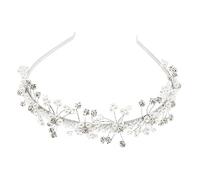 BESTYASH Perles Coiffes De Mariage Pour Filles Accessoires Cheveux Bandeaux Avec Fleurs Blanches Décoration De Cheveux Pour Demoiselles Honneur