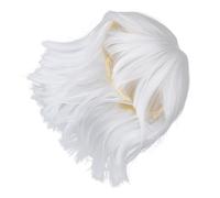 BESTYASH Perruque Blanche Femme avec Frange Cheveux -longs Naturels pour Fête Cosplay Quotidien