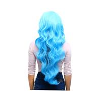 BESTYASH Perruque Bleue Lisse Frange Style Lolita Perruque De Cosplay Pour Femmes Accessoire Pour Cheveux