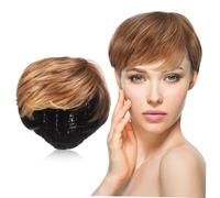 BESTYASH Perruque Courte Bob Synthétique Naturelle pour Femmes Fibres Polyester Réalistes Coiffure Pixie Élégante et Polyvalente pour Usage Quotidien et Fêtes Style Estival