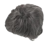 BESTYASH Perruque Grise Bouclée Pour Femme Perruque Courte Ondulée Coupe De Cheveux Courte Avec Frange